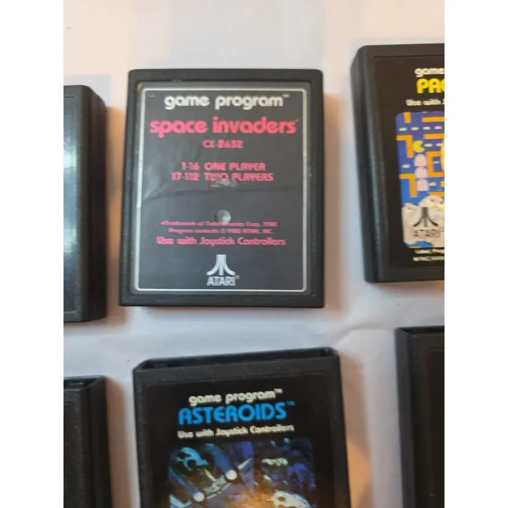 Vintage lot of 9 Original Atari Games Missile Command, Space Invaders, Asteroids
